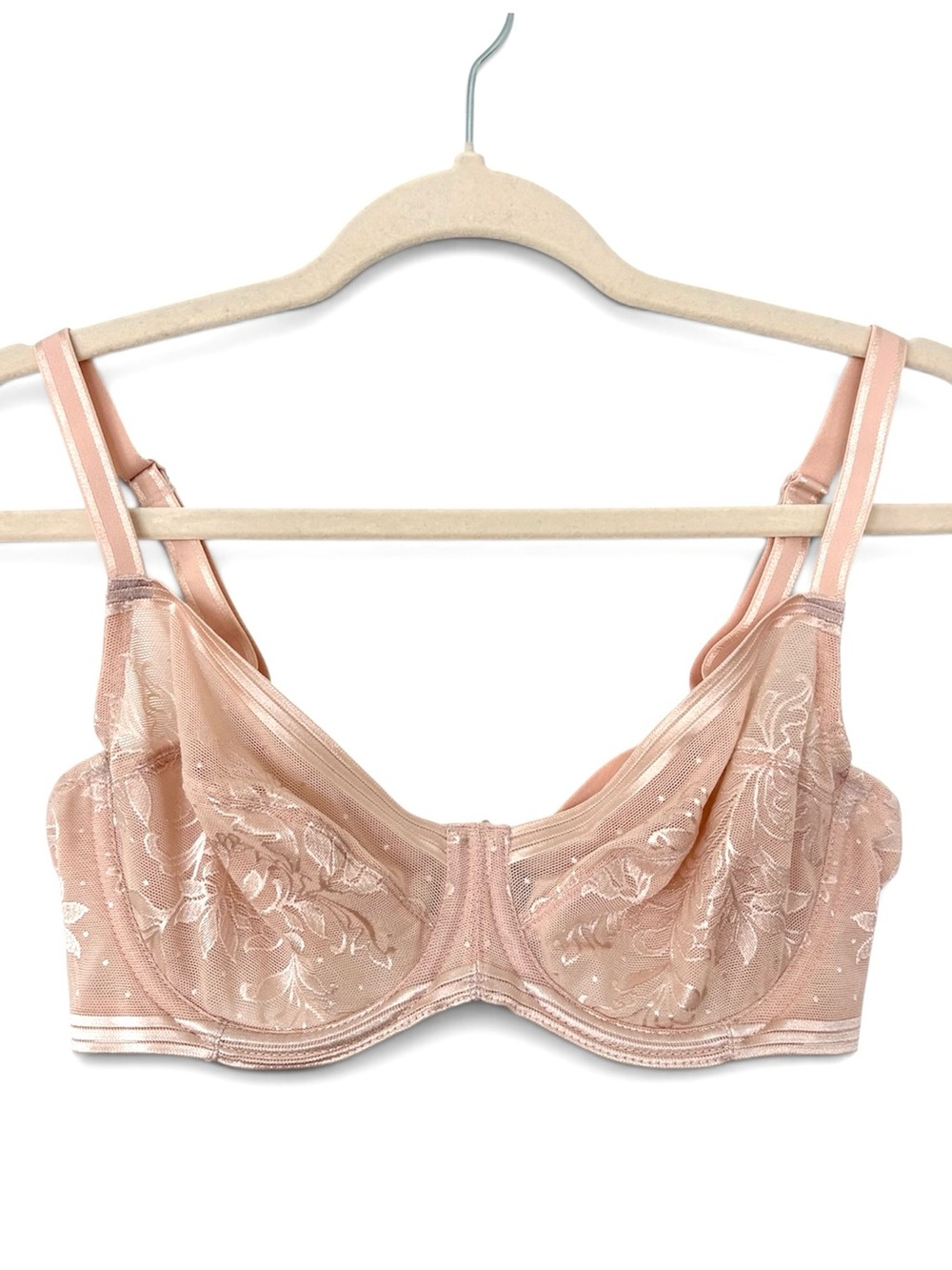 Wacoal Floral Sheer Underwire Bra - Blush Pink 34D